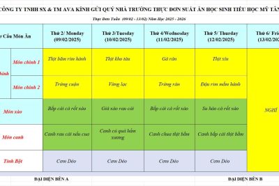 Thực đơn tuần 22