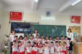 Trường tiểu học Mỹ Tân chào đón các bé 5 tuổi trường Mầm non Mỹ Tân đến thăm trường.
